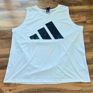 White Logo Muscle Tank Sleeveless Shirt Men’s 3XL Oversized NWT Adidas